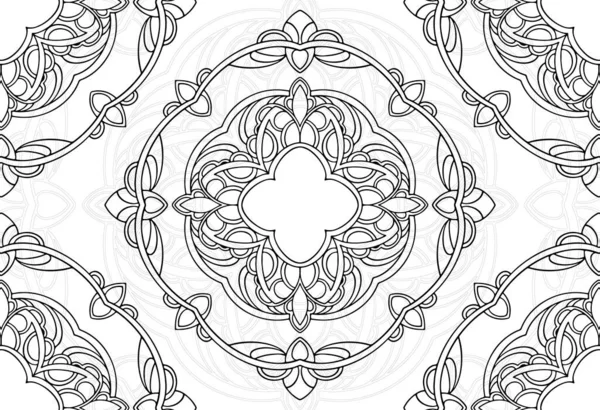 Mandala Elemento Decorativo Ornamental Composición Ornamental Línea Lineal Dibujo Mano — Archivo Imágenes Vectoriales
