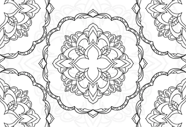 Mandala Elemento Decorativo Ornamental Composición Ornamental Línea Lineal Dibujo Mano — Vector de stock
