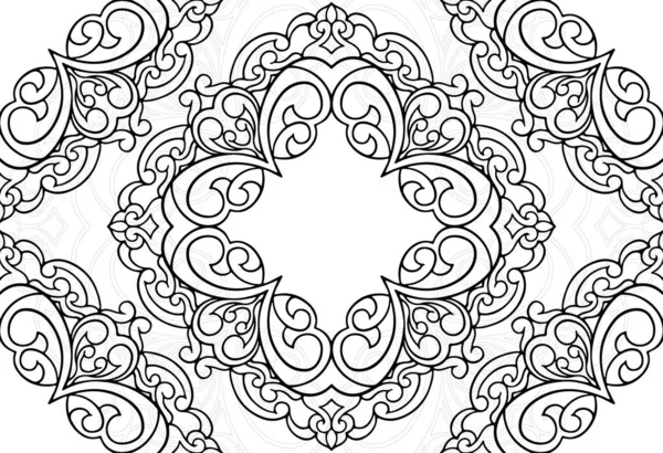 Мандала Декоративний Елемент Декоративна Композиція Орнаментальна Лінійна Лінія Вільного Малювання — стоковий вектор