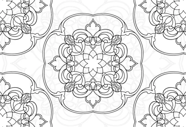 Mandala Element Dekoracyjny Dekoracyjny Kompozycja Ozdobny Liniowa Linia Freehand Rysunek — Wektor stockowy