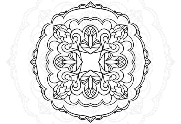 Mandala Dekorativní Prvek Ornamentální Kompozice Ornamentální Lineární Čára Freehand Kreslení — Stockový vektor