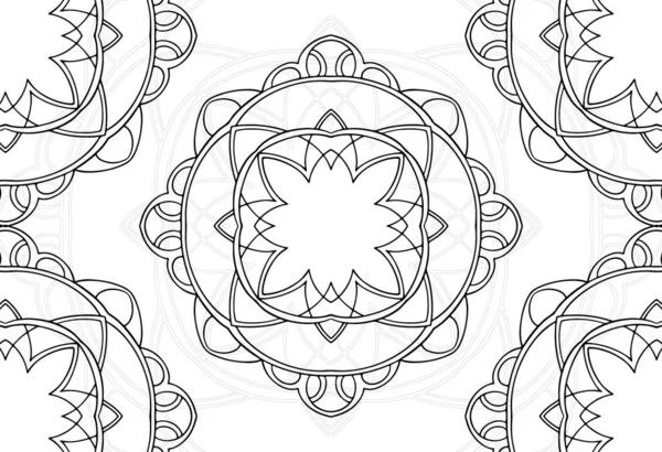 Mandala Dekorativní Prvek Ornamentální Kompozice Ornamentální Lineární Čára Freehand Kreslení — Stockový vektor