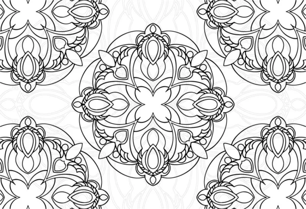 Manadala Dekoratives Element Ornamentales Design Ornament Freihandzeichnung Hintergrund Postkarte Grafik — Stockvektor