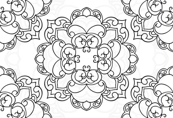 Manadala Elemento Decorativo Diseño Ornamental Ornamento Dibujo Mano Alzada Fondo — Archivo Imágenes Vectoriales