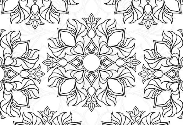 Manadala Elemen Dekoratif Desain Ornamental Ornamen Gambar Tangan Bebas Latar - Stok Vektor