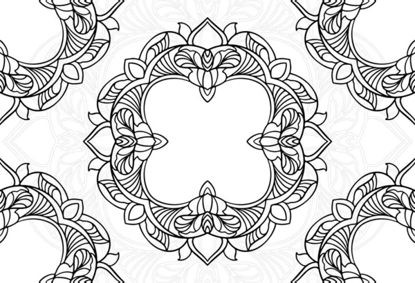 Manadala Elemento Decorativo Disegno Ornamentale Ornamento Disegno Mano Libera Sfondo — Vettoriale Stock