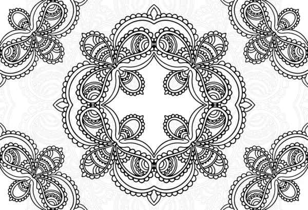 Mandala Dekorasjonselement Ornamentell Utforming Pynt Frihåndstegning Bakgrunn Postkort Grafikk Linje – stockvektor