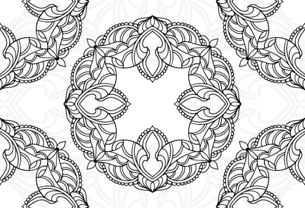 Mandala Elemento Decorativo Desenho Ornamental Ornamento Desenho Mão Livre Fundo —  Vetores de Stock