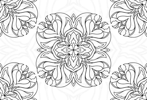 Mandala Dekoratif Element Dekoratif Tasarım Süs Serbest Çizim Arkaplan Kartpostal — Stok Vektör