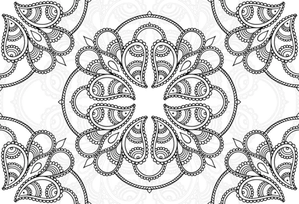 Mandala Elemento Decorativo Diseño Ornamental Ornamento Dibujo Mano Alzada Fondo — Vector de stock