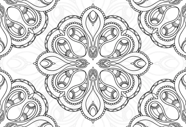 Mandala Decorative Element Ornamental Design Ornament Freehand Drawing Background Postcard — Stock Vector