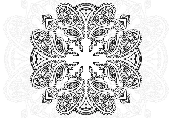 Mandala Elemento Decorativo Disegno Ornamentale Ornamento Disegno Mano Libera Sfondo — Vettoriale Stock