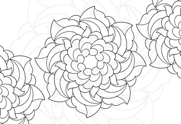 Mandala Dekoratives Element Ornamentale Komposition Ornament Freihand Zeichnung Muster Drucken — Stockvektor