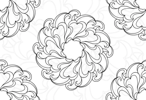 Mandala Elemento Decorativo Ornamento Composición Ornamental Dibujo Mano Alzada Estampado — Vector de stock