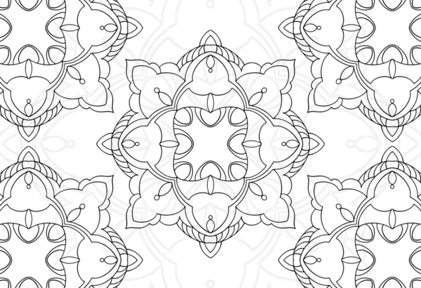 Mandala Dekoratives Element Ornamentale Komposition Ornament Freihand Zeichnung Muster Drucken — Stockvektor