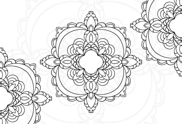 Mandala Dekoratif Elementler Dekoratif Kompozisyon Süslemesi Freehand Çizim Deseni — Stok Vektör