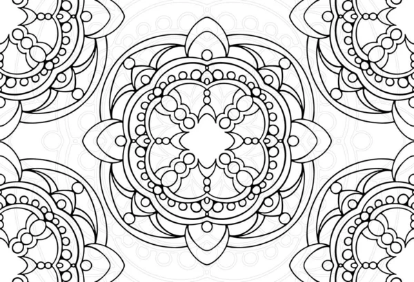 Mandala Elemento Decorativo Ornamento Composición Ornamental Dibujo Mano Alzada Estampado — Vector de stock