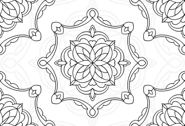 Mandala Dekoratív Elem Dísz Összetétel Dísz Szabadkézi Rajz Minta Nyomtatási — Stock Vector