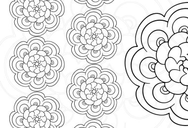 mandala dekoratif element dekoratif kompozisyon süslemesi freehand çizim deseni çizgi tasarımı 