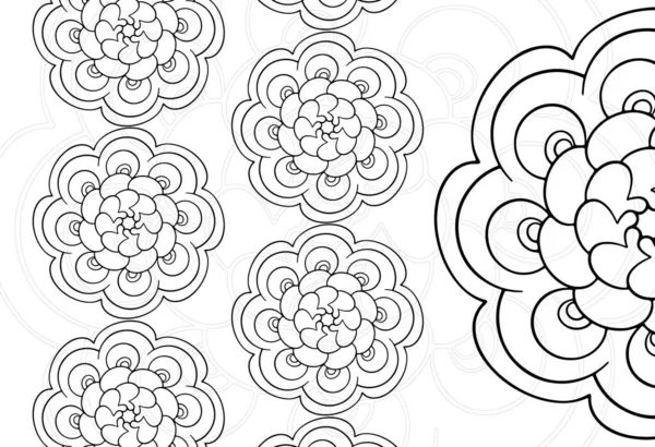 曼荼羅装飾要素装飾組成装飾フリーハンド図面パターン印刷ラインデザイン — ストックベクタ