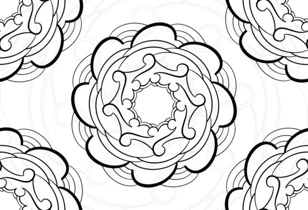 Mandala Dekoratives Element Ornamentale Komposition Ornament Freihand Zeichnung Muster Druck — Stockvektor