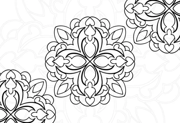 Mandala Dekoratif Element Dekoratif Kompozisyon Süslemesi Freehand Çizim Deseni Baskı — Stok Vektör