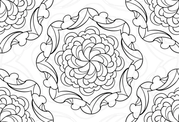 Mandala Elemento Decorativo Ornamental Composición Ornamento Dibujo Mano Alzada Patrón — Vector de stock