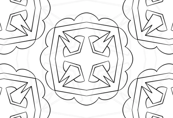 Dekoratives Element Ornamentale Zusammensetzung Ornament Freihändig Zeichnung Muster Druck Linie — Stockvektor
