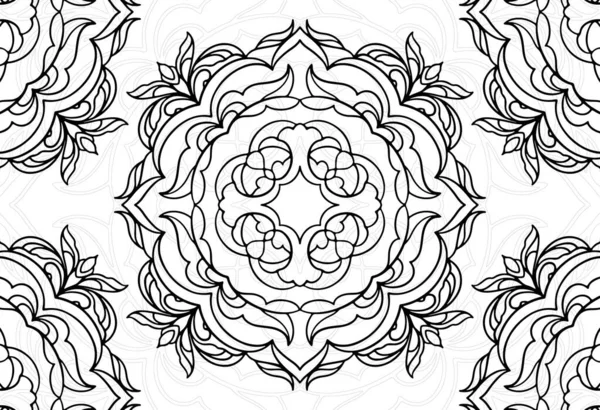 Decoratief Element Decoratieve Samenstelling Ornament Freehand Tekening Patroon Print Lijn — Stockvector