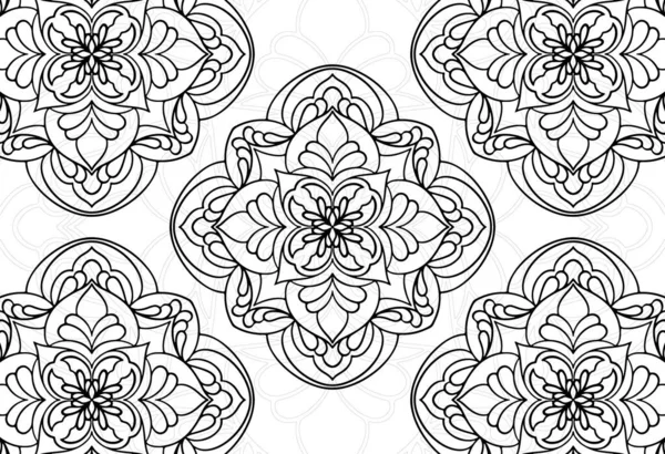 Mandala Elemento Decorativo Ornamental Composición Ornamento Dibujo Mano Alzada Patrón — Archivo Imágenes Vectoriales