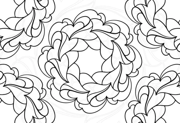 Mandala Dekoratif Unsur Dekoratif Kompozisyon Süslemesi Yazısıyla Baskı Çizimi Çizgi — Stok Vektör
