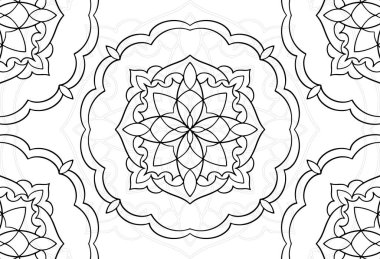 mandala dekoratif unsur dekoratif süsleme serbest yazım desen çizim çizim çizimi kartpostal arkaplan tasarımı ana hatlı dekorasyon