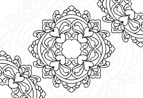 Mandala Dekorative Element Ornamental Zusammensetzung Ornament Freihändig Zeichnung Muster Drucken — Stockvektor