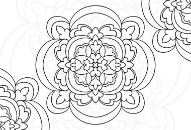 mandala dekoratif unsur dekoratif süsleme serbest yazım desen çizim çizim çizimi kartpostal arkaplan tasarımı ana hatlı dekorasyon