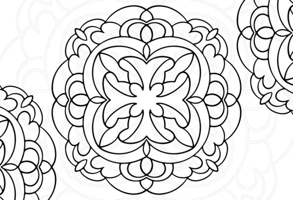 Mandala Dekorativní Prvek Ornamentální Složení Ornament Freehand Kreslení Vzor Tisk — Stockový vektor