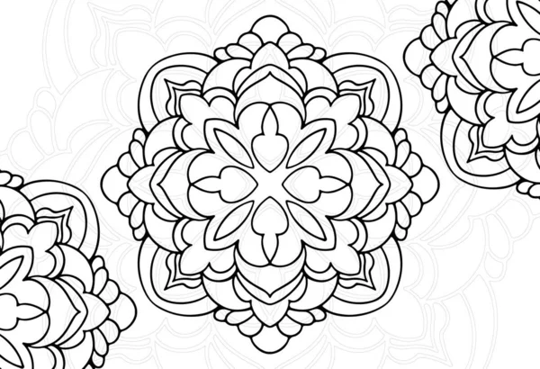 Mandala Dekoratif Unsur Dekoratif Süsleme Serbest Yazım Desen Çizim Çizim — Stok Vektör