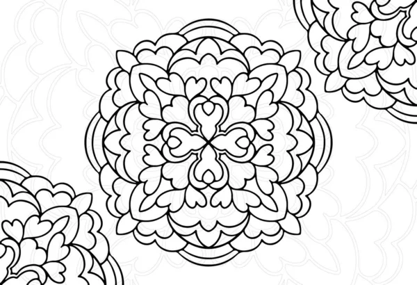 Mandala Element Dekoracyjny Dekoracyjny Kompozycja Ornament Freehand Rysunek Wzór Druk — Wektor stockowy