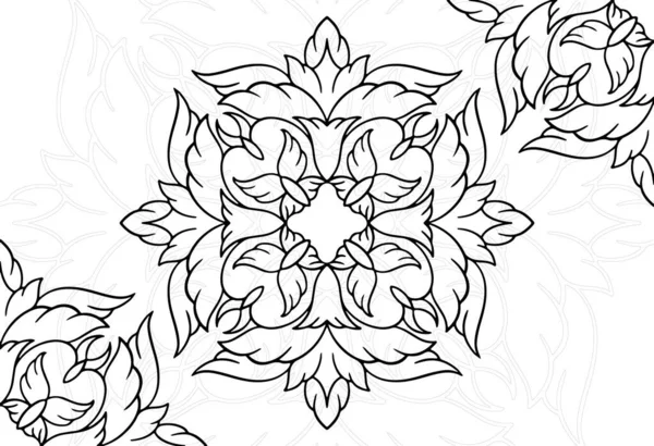 Mandala Dekorativní Prvek Ornamentální Složení Ornament Freehand Kreslení Vzor Tisk — Stockový vektor