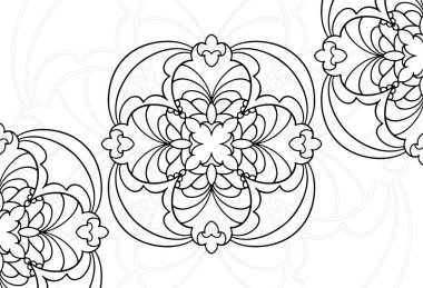 mandala dekoratif unsur dekoratif süsleme el yazısıyla desenli baskı çizimi kartpostal tasarımı arka plan madalyonu tasarımı gotik stil tasarımı 