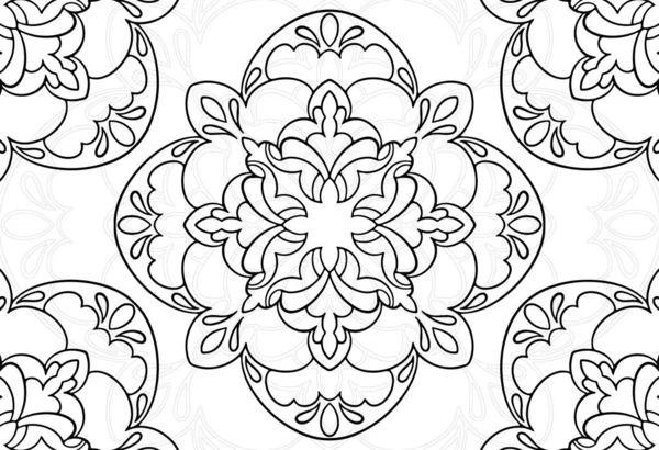Mandala Dekorativní Prvek Ornamentální Kompozice Ornament Freehand Kreslení Vzor Tisk — Stockový vektor