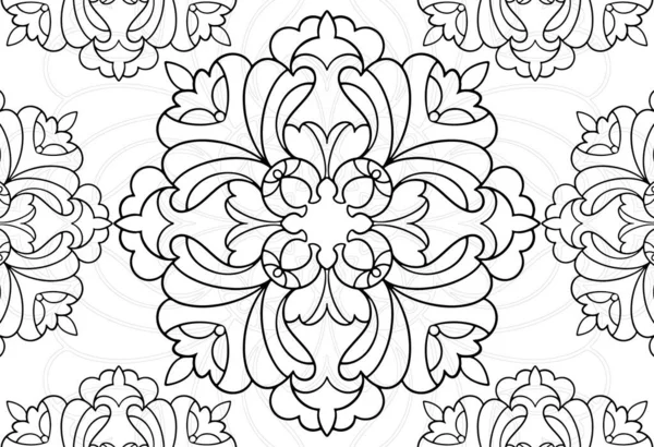 Mandala Elemento Decorativo Ornamento Composizione Ornamento Disegno Mano Libera Linea — Vettoriale Stock