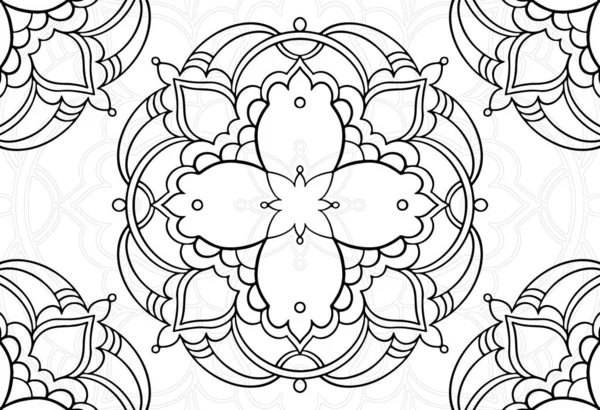 Мандала Декоративный Элемент Орнаментальная Композиция Орнамент Рисунок Вручную Рисунок Рисунок — стоковый вектор