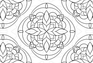 mandala dekoratif unsur dekoratif süsleme el yazısıyla desenli baskı çizimi kartpostal tasarımı arka plan madalyonu tasarımı gotik stil tasarımı