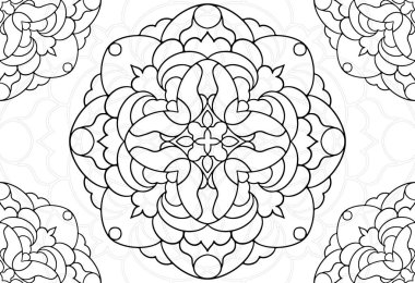 mandala dekoratif unsur dekoratif süsleme el yazısıyla desenli baskı çizimi kartpostal tasarımı arka plan madalyonu tasarımı gotik stil tasarımı