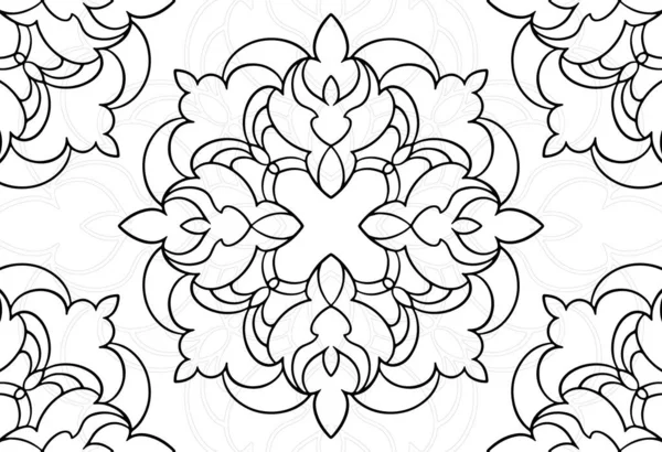 Mandala Dekorative Element Ornamental Zusammensetzung Ornament Freihändig Zeichnung Muster Drucken — Stockvektor