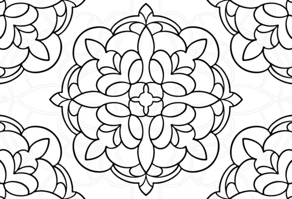 Mandala Dekorativní Prvek Ornamentální Kompozice Ornament Freehand Kreslení Vzor Tisk — Stockový vektor