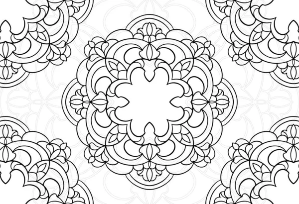 Mandala Elemento Decorativo Composición Ornamental Ornamento Dibujo Mano Alzada Estampado — Archivo Imágenes Vectoriales