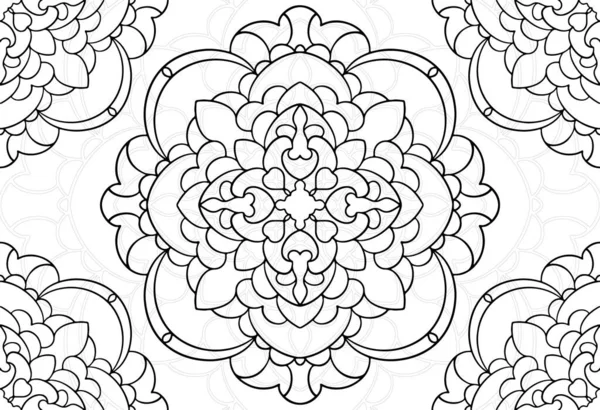 Mandala Decoratieve Element Decoratieve Samenstelling Ornament Freehand Tekening Patroon Print — Stockvector
