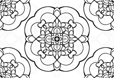 mandala dekoratif unsur dekoratif süsleme el yazısıyla desenli baskı çizimi kartpostal tasarımı arka plan madalyonu tasarımı gotik stil tasarımı