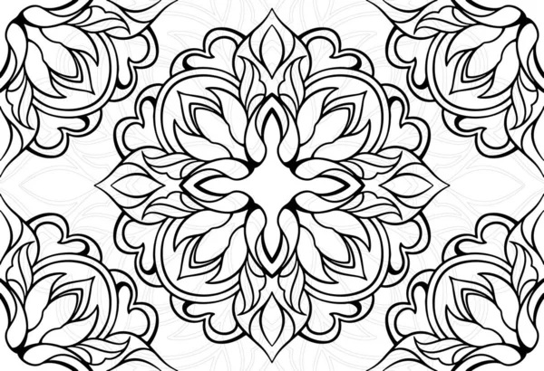 Mandala Elemen Dekoratif Ornamen Ornamen Ornamen Ornamen Tangan Bebas Menggambar - Stok Vektor